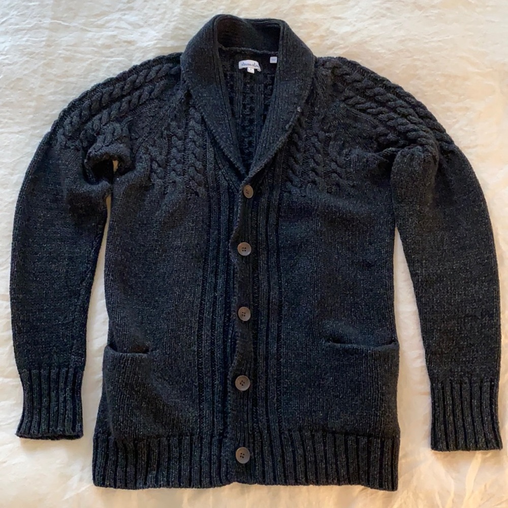 Steven Alan Black Cable Knit Cardigan